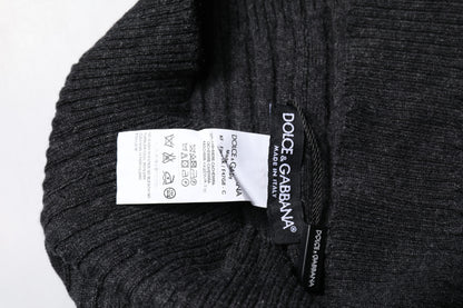Dolce &amp; Gabbana Black Cashmere Knitted Neck Warmer Foulard Scarf