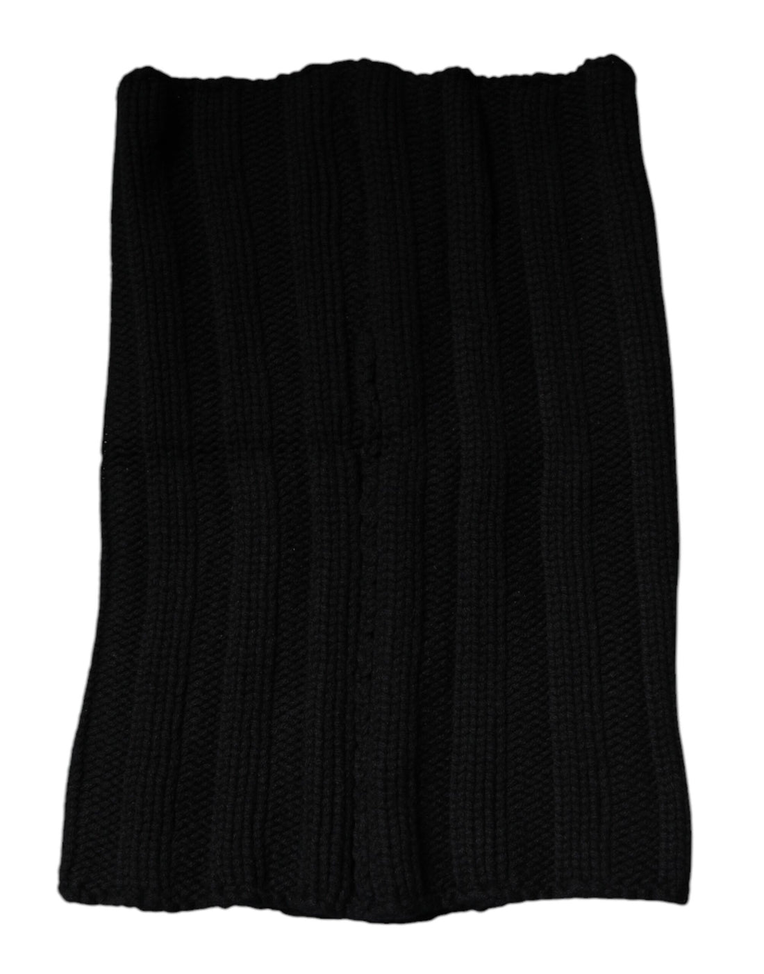 Dolce &amp; Gabbana Black Cashmere Knitted Neck Warmer Foulard Scarf