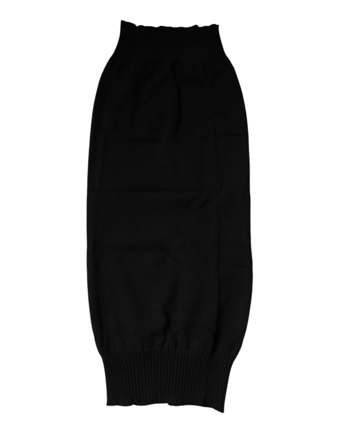 Dolce &amp; Gabbana Black Cashmere Knitted Neck Warmer Foulard Scarf
