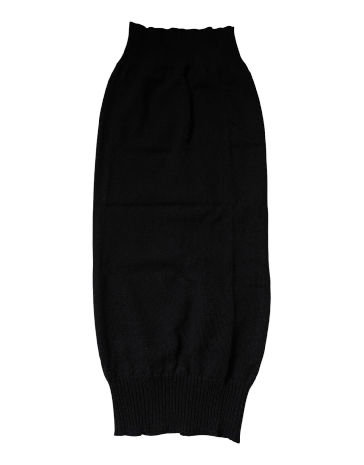 Dolce &amp; Gabbana Black Cashmere Knitted Neck Warmer Foulard Scarf