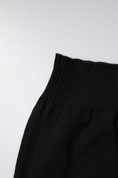 Dolce &amp; Gabbana Black Cashmere Knitted Neck Warmer Foulard Scarf