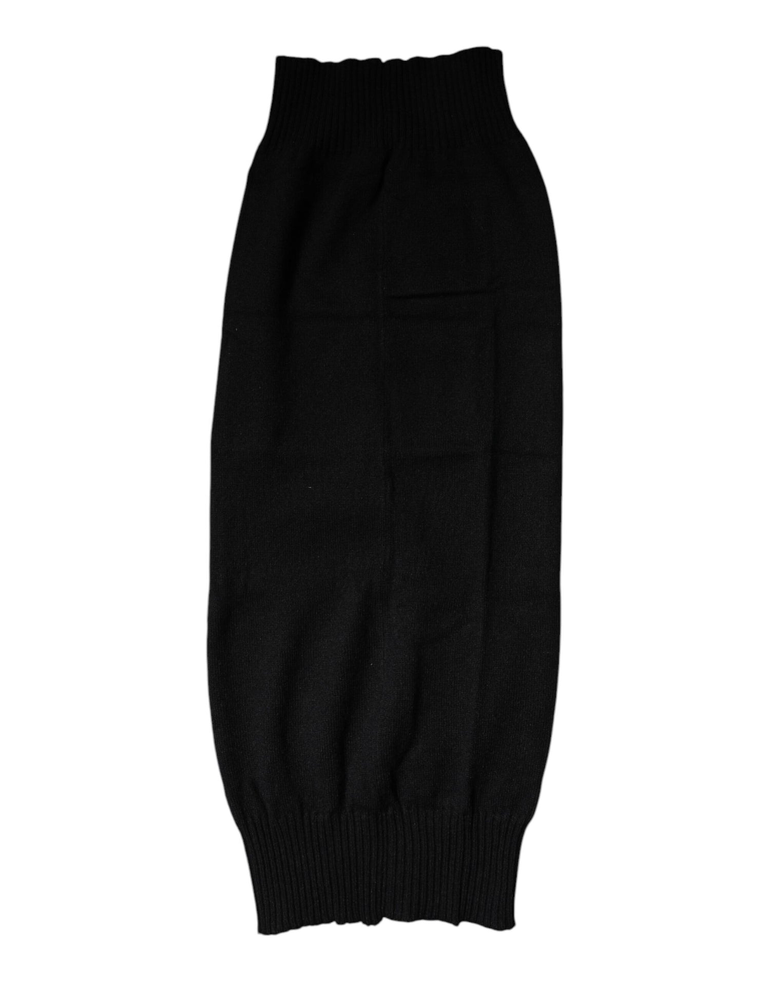 Dolce &amp; Gabbana Black Cashmere Knitted Neck Warmer Foulard Scarf