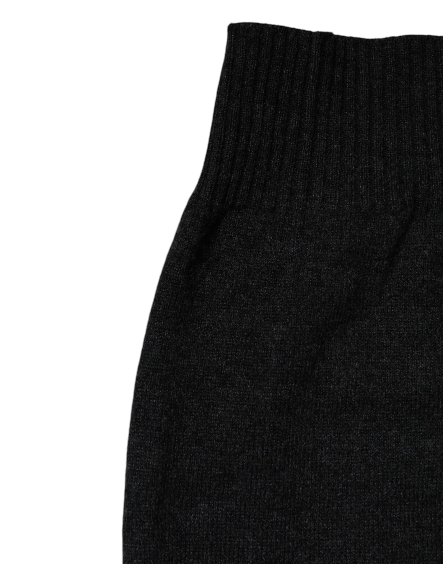 Dolce &amp; Gabbana Black Cashmere Knitted Neck Warmer Foulard Scarf