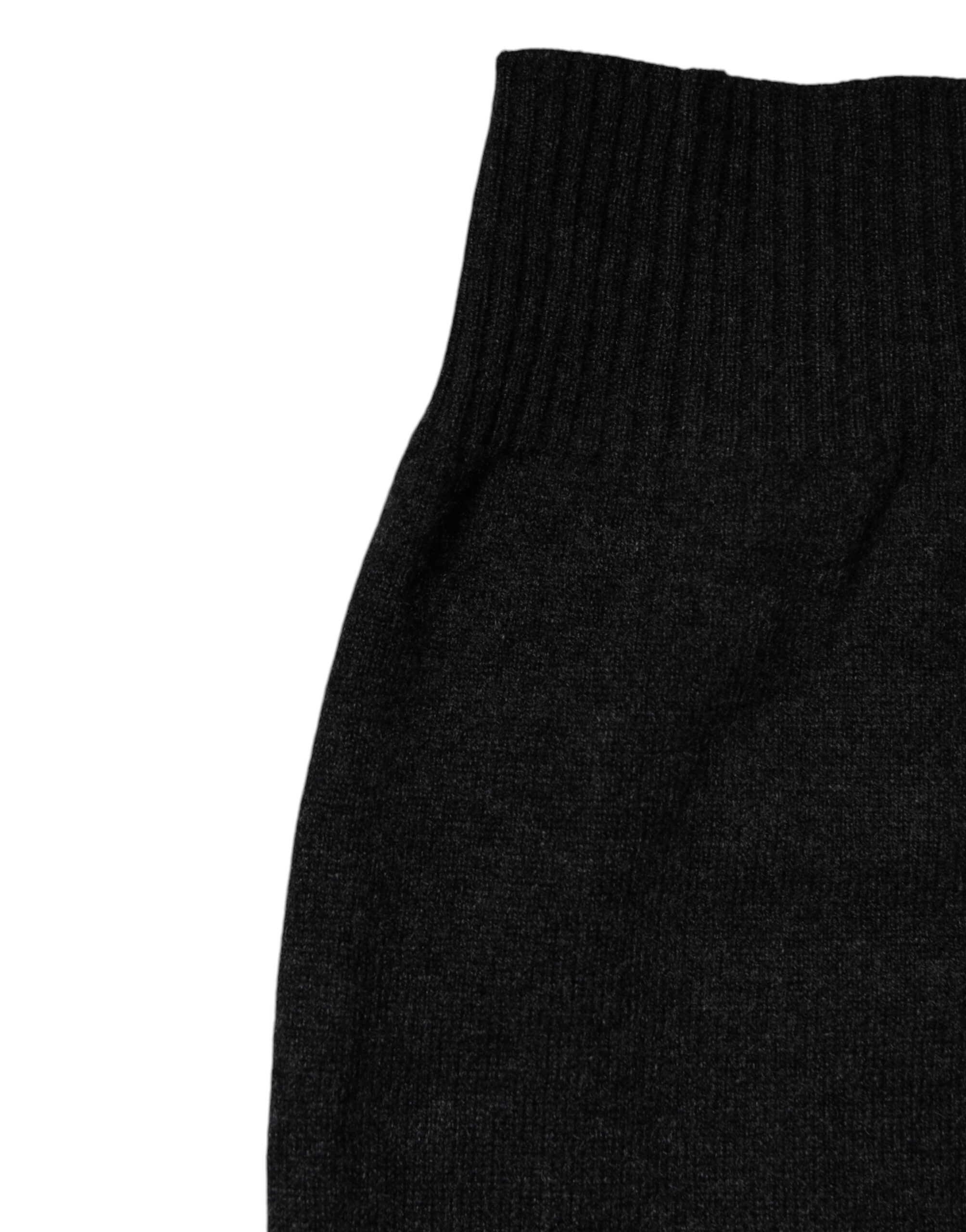 Dolce &amp; Gabbana Black Cashmere Knitted Neck Warmer Foulard Scarf