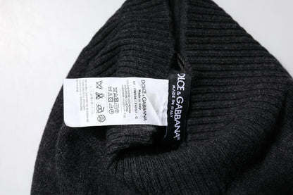 Dolce &amp; Gabbana Black Cashmere Knitted Neck Warmer Foulard Scarf