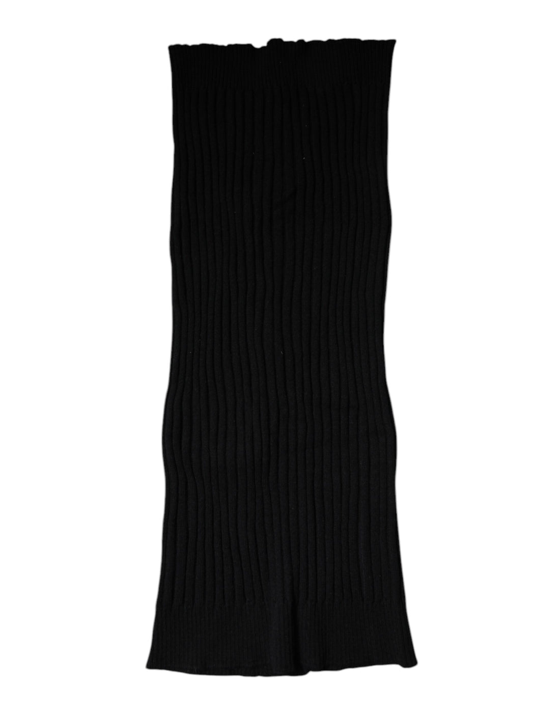 Dolce &amp; Gabbana Black Cashmere Knitted Neck Warmer Foulard Scarf