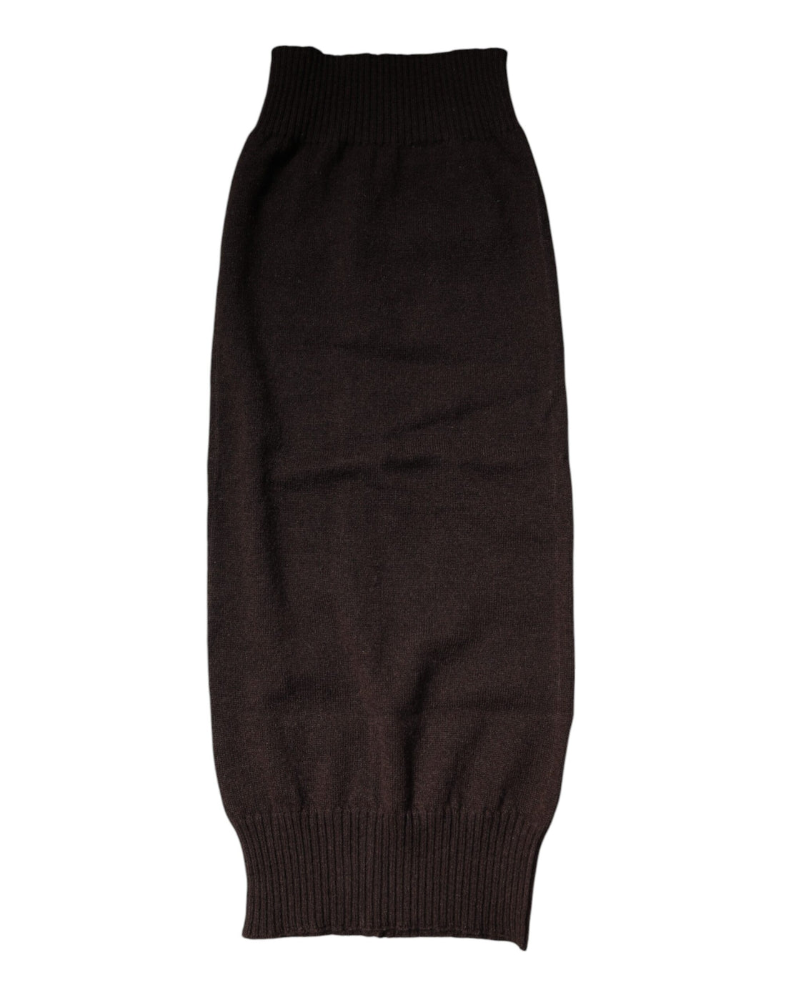 Dolce &amp; Gabbana Brown Cashmere Knitted Neck Warmer Foulard Scarf