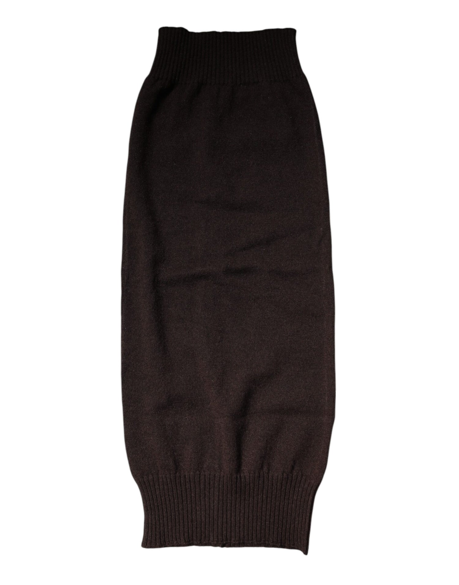 Dolce &amp; Gabbana Brown Cashmere Knitted Neck Warmer Foulard Scarf