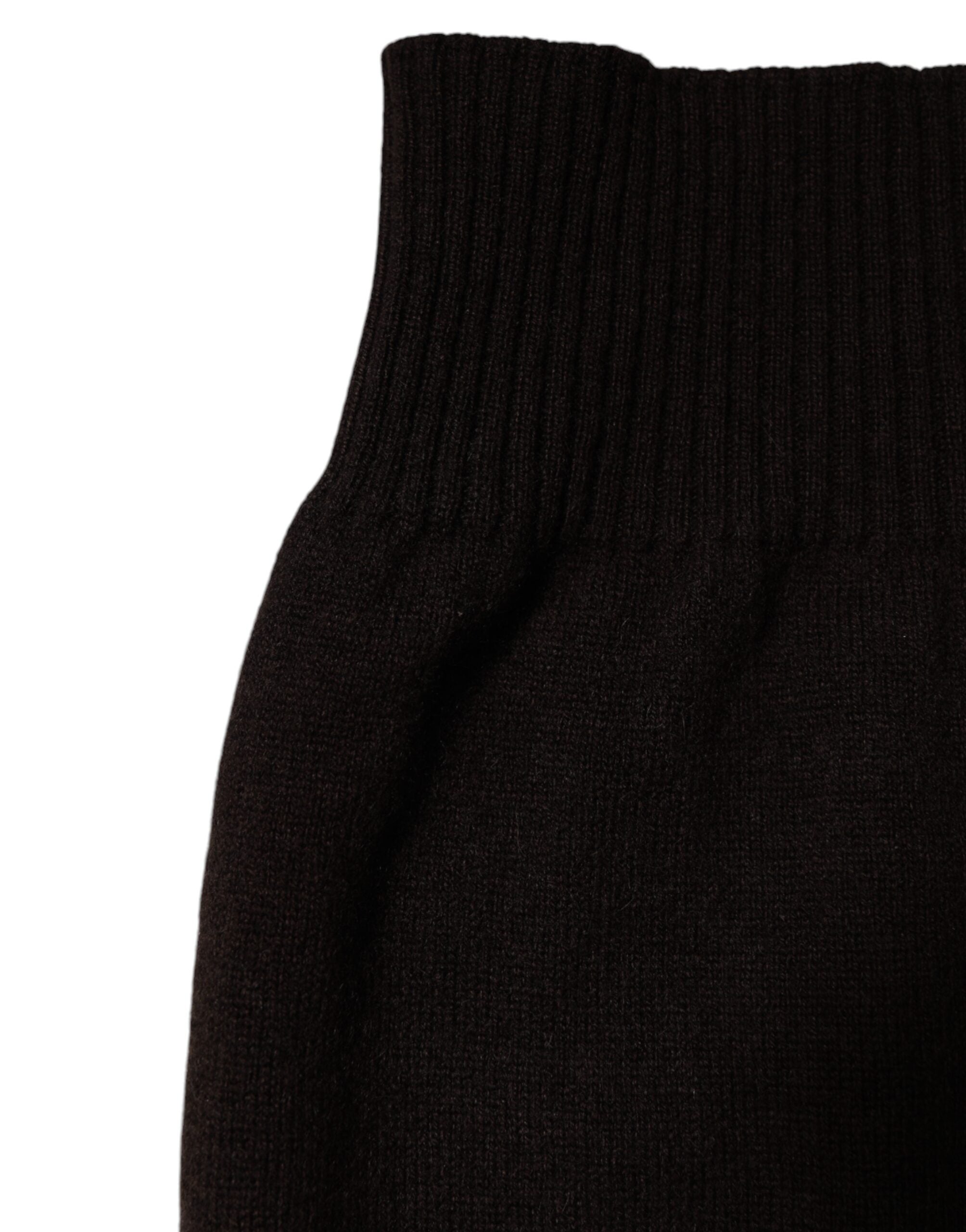 Dolce &amp; Gabbana Brown Cashmere Knitted Neck Warmer Foulard Scarf