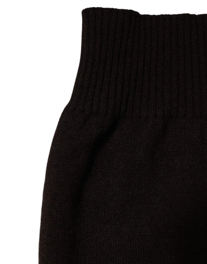 Dolce &amp; Gabbana Brown Cashmere Knitted Neck Warmer Foulard Scarf