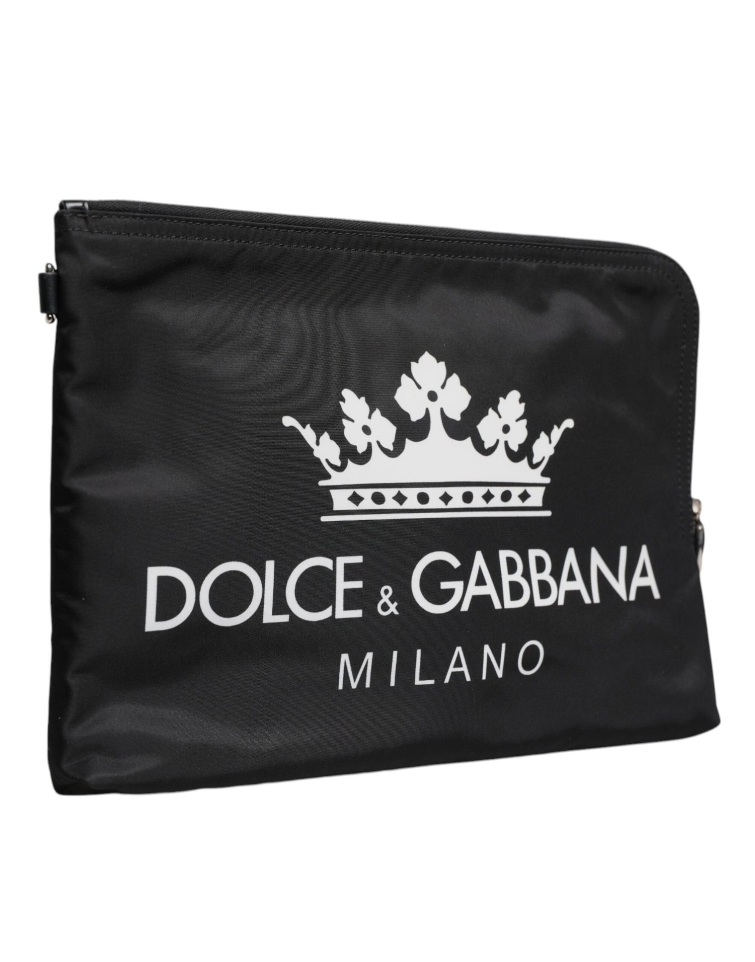 Dolce &amp; Gabbana Black DG Milano Print Nylon Pouch Clutch Bag