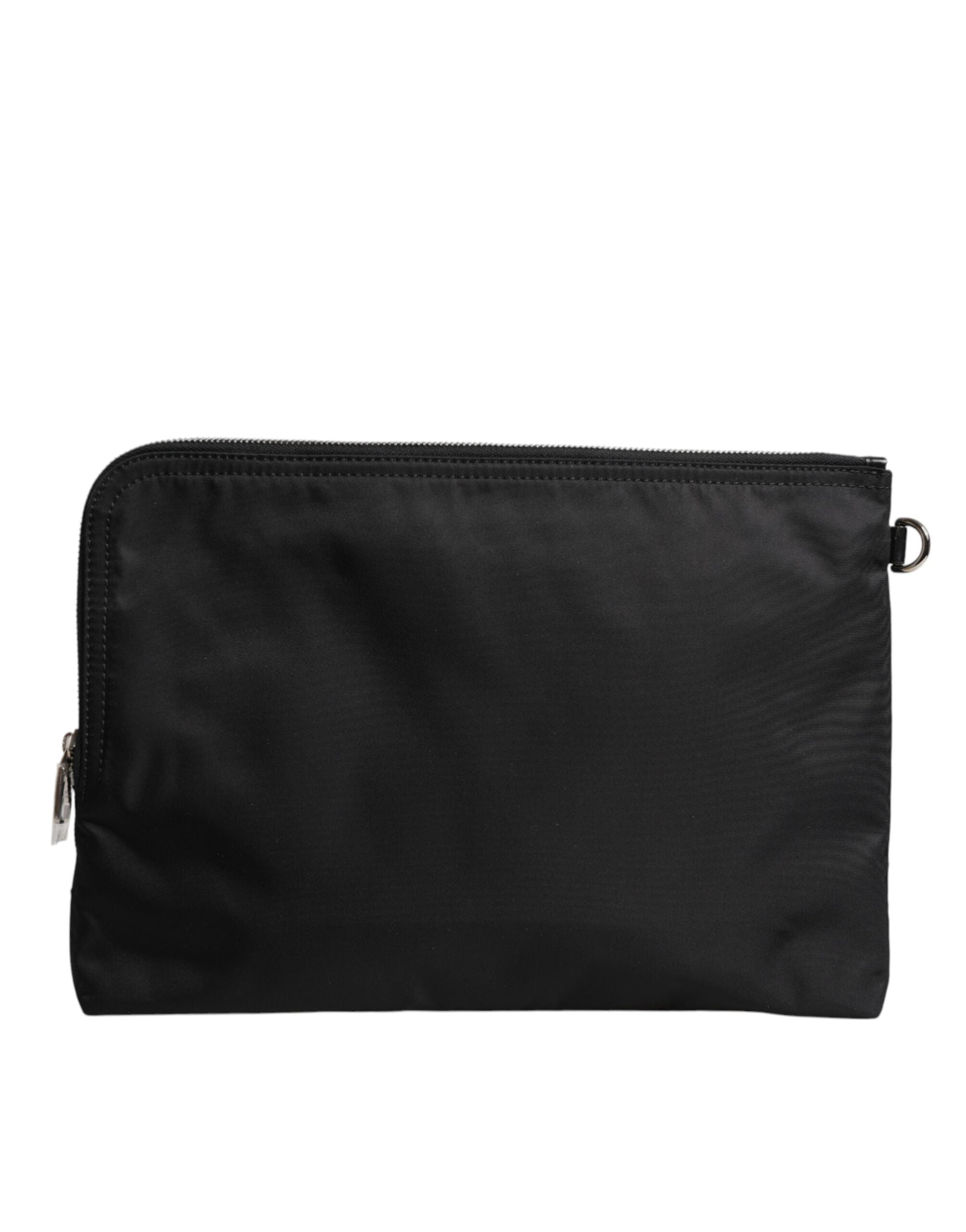 Dolce &amp; Gabbana Black DG Milano Print Nylon Pouch Clutch Bag