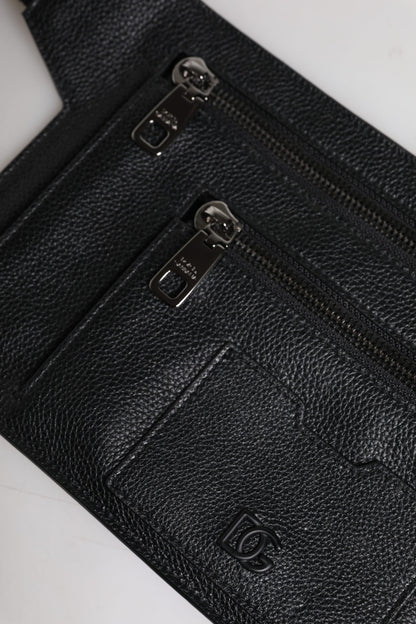 Dolce &amp;amp; Gabbana svart axelväska i kalvskinnsläder
