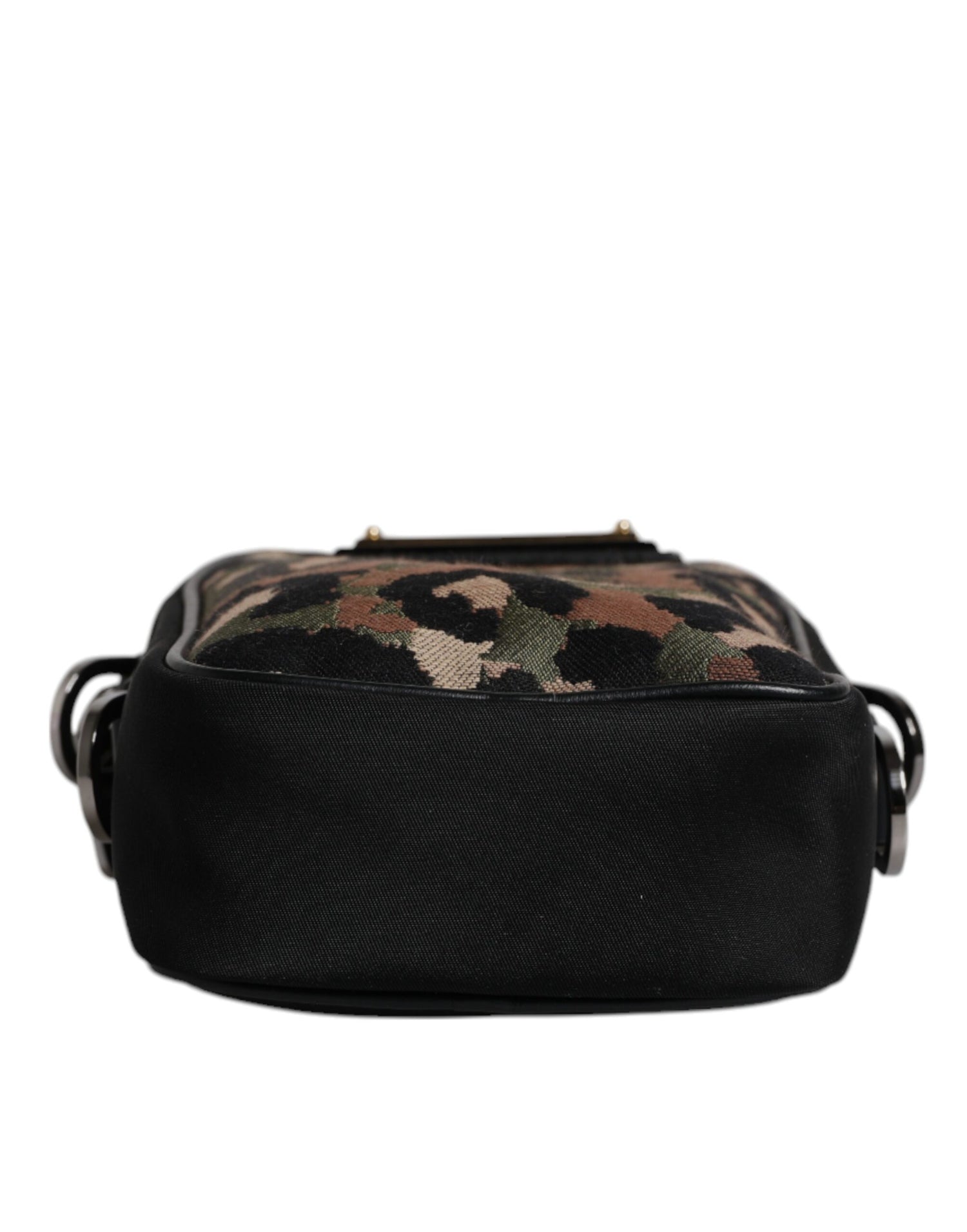 Dolce &amp; Gabbana Multicolor Leopard Jacquard Logo Plaque Neck Strap Bag