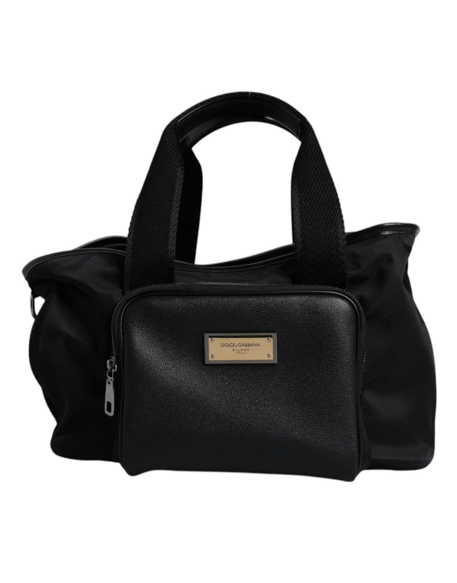 Dolce &amp; Gabbana Black Shoulder Strap Pet Carry Logo Plaque Bag