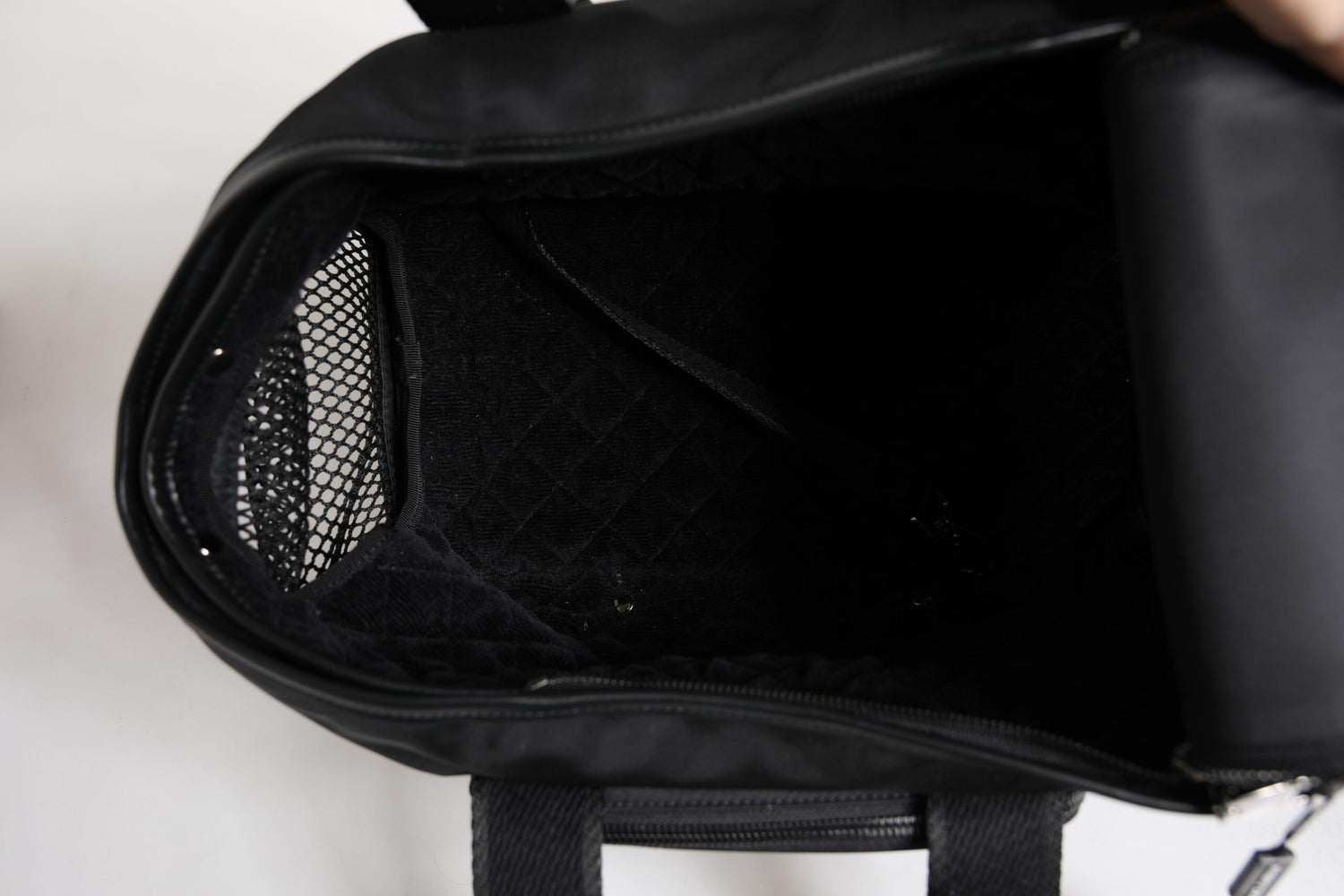 Dolce &amp; Gabbana Black Shoulder Strap Pet Carry Logo Plaque Bag
