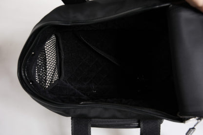 Dolce &amp; Gabbana Black Shoulder Strap Pet Carry Logo Plaque Bag