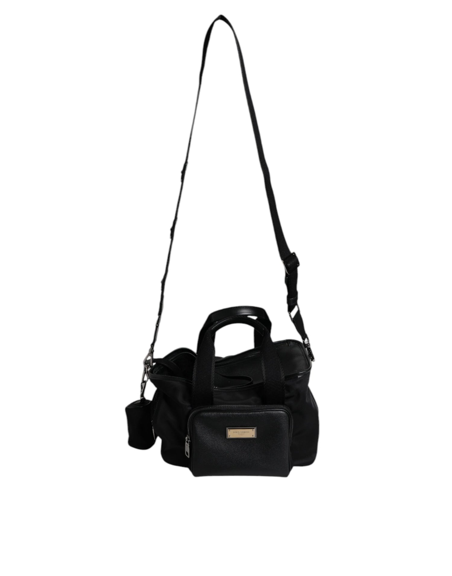 Dolce &amp; Gabbana Black Shoulder Strap Pet Carry Logo Plaque Bag