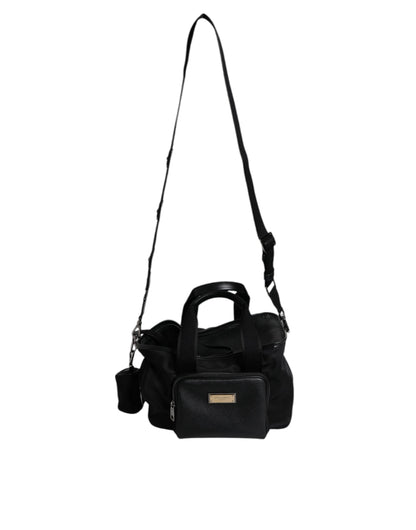 Dolce &amp; Gabbana Black Shoulder Strap Pet Carry Logo Plaque Bag