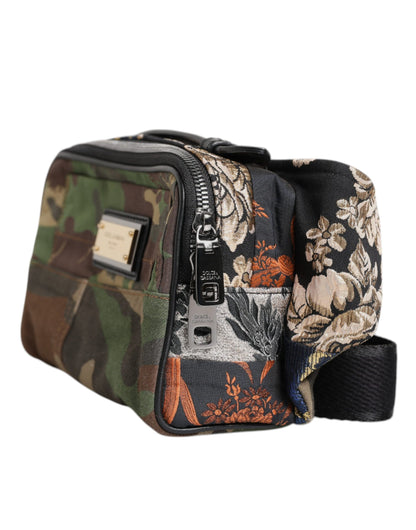 Dolce &amp; Gabbana Multicolor Camouflage Patchwork Logo Waist Fanny Pack Bag