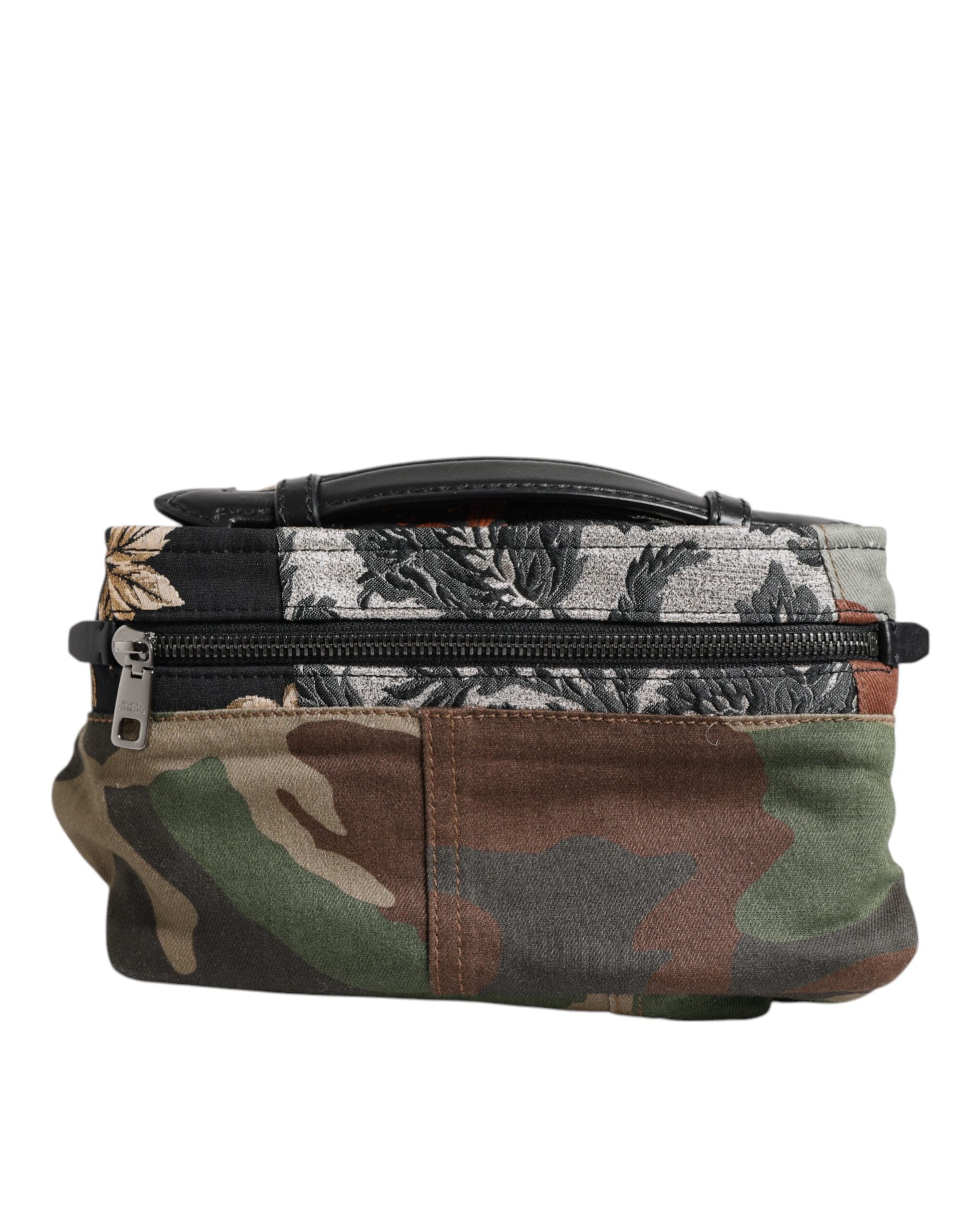 Dolce &amp; Gabbana Multicolor Camouflage Patchwork Logo Waist Fanny Pack Bag