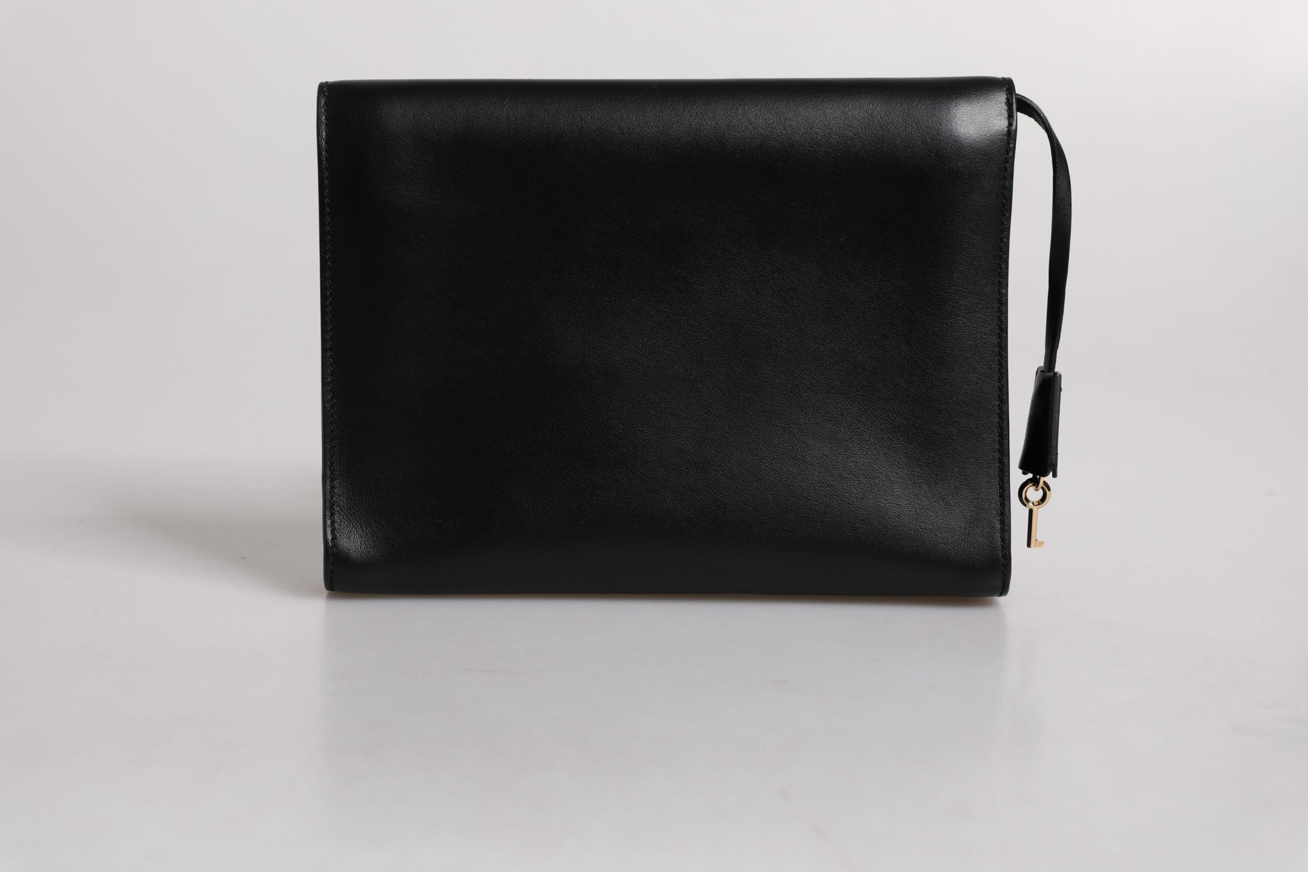 Dolce &amp; Gabbana Black Leather Logo Plaque Document Briefcase Bag