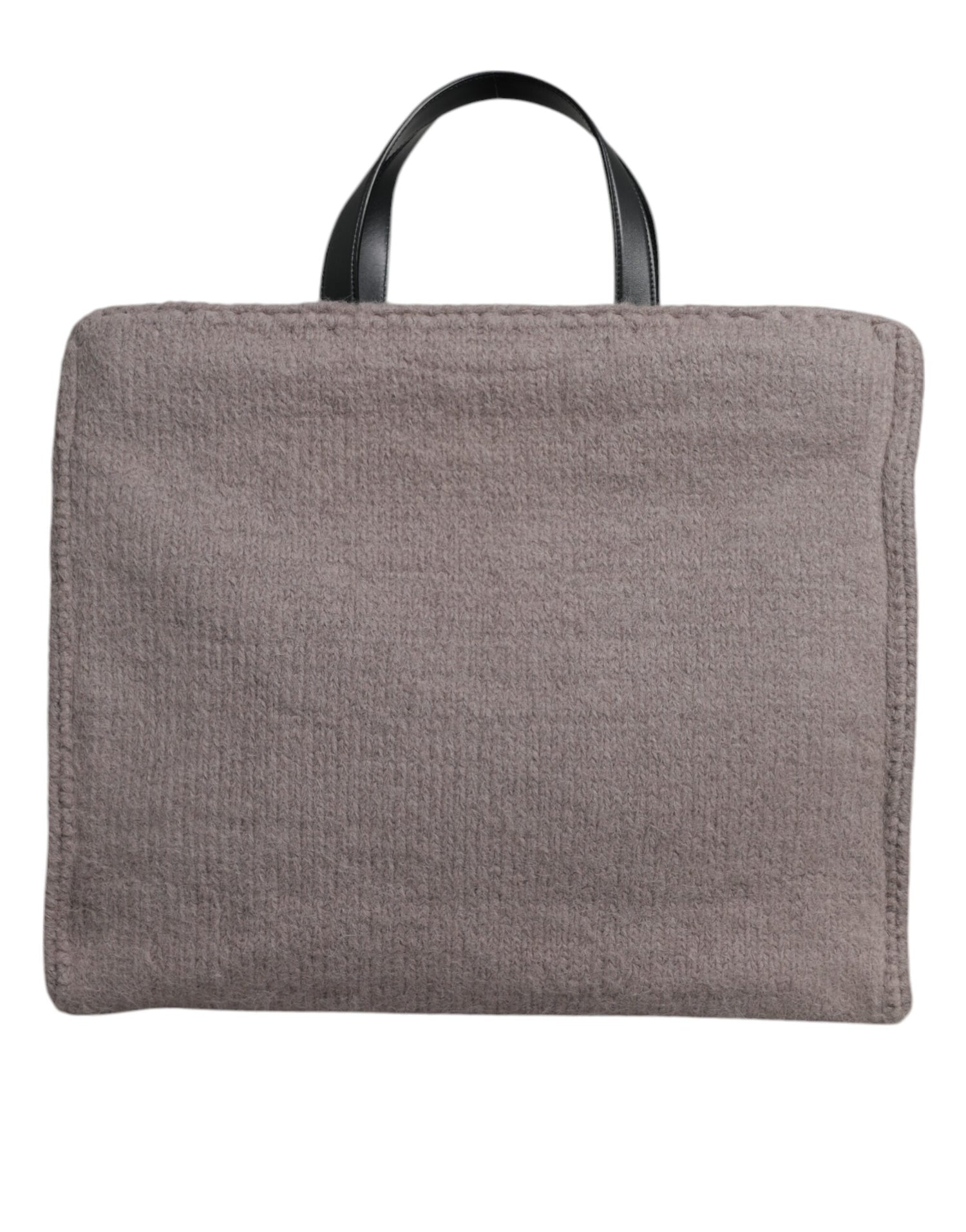Dolce &amp;amp; Gabbana Grå Alpackaull Toteväska med Logotypplakett