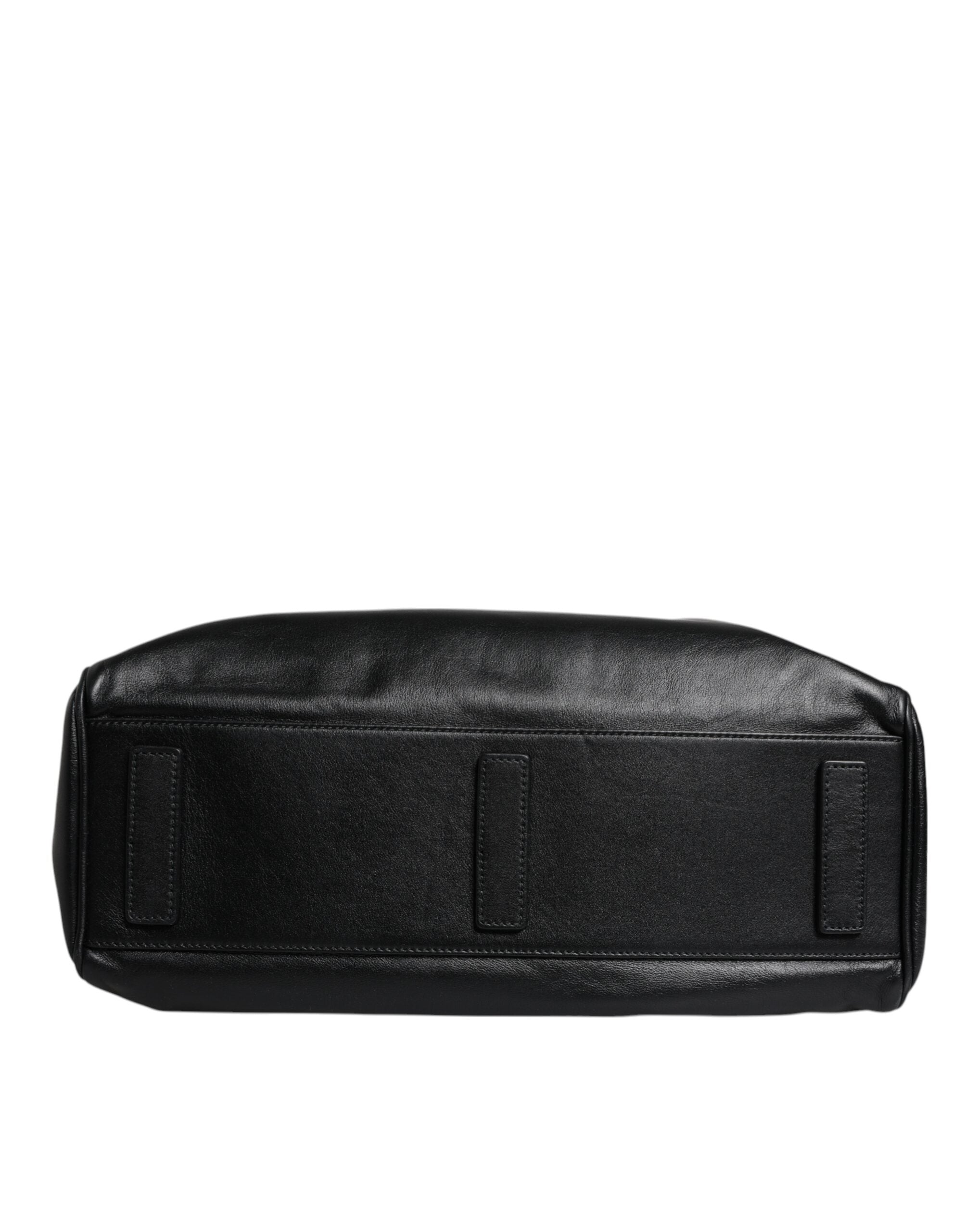 Dolce &amp; Gabbana Black Leather Messenger Shoulder Strap Bag