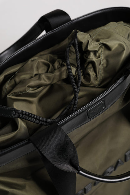Dolce &amp; Gabbana Military Green Nylon Shoulder Strap Tote Bag