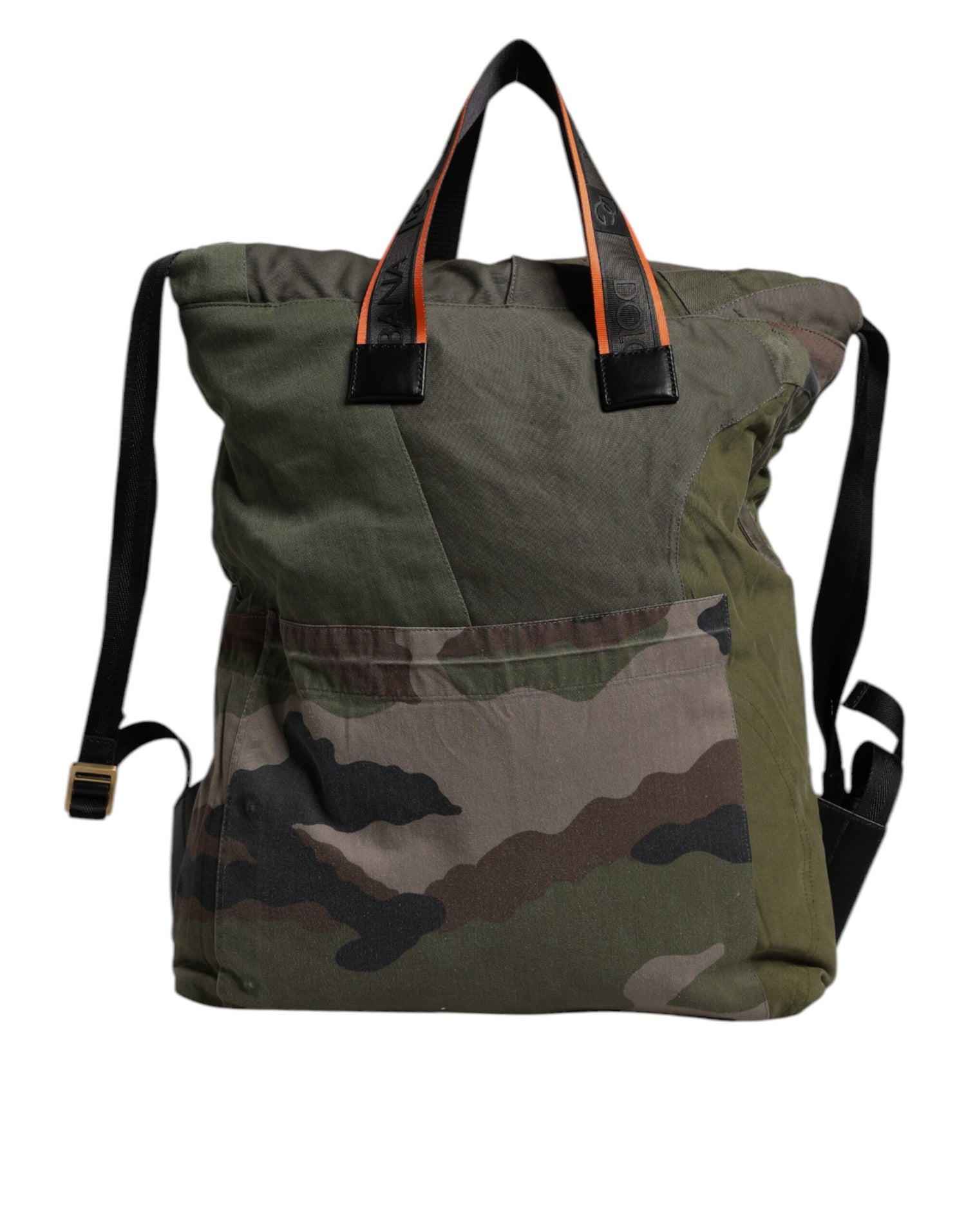 Dolce &amp; Gabbana Military Green Patchwork Rucksack Backpack Bag