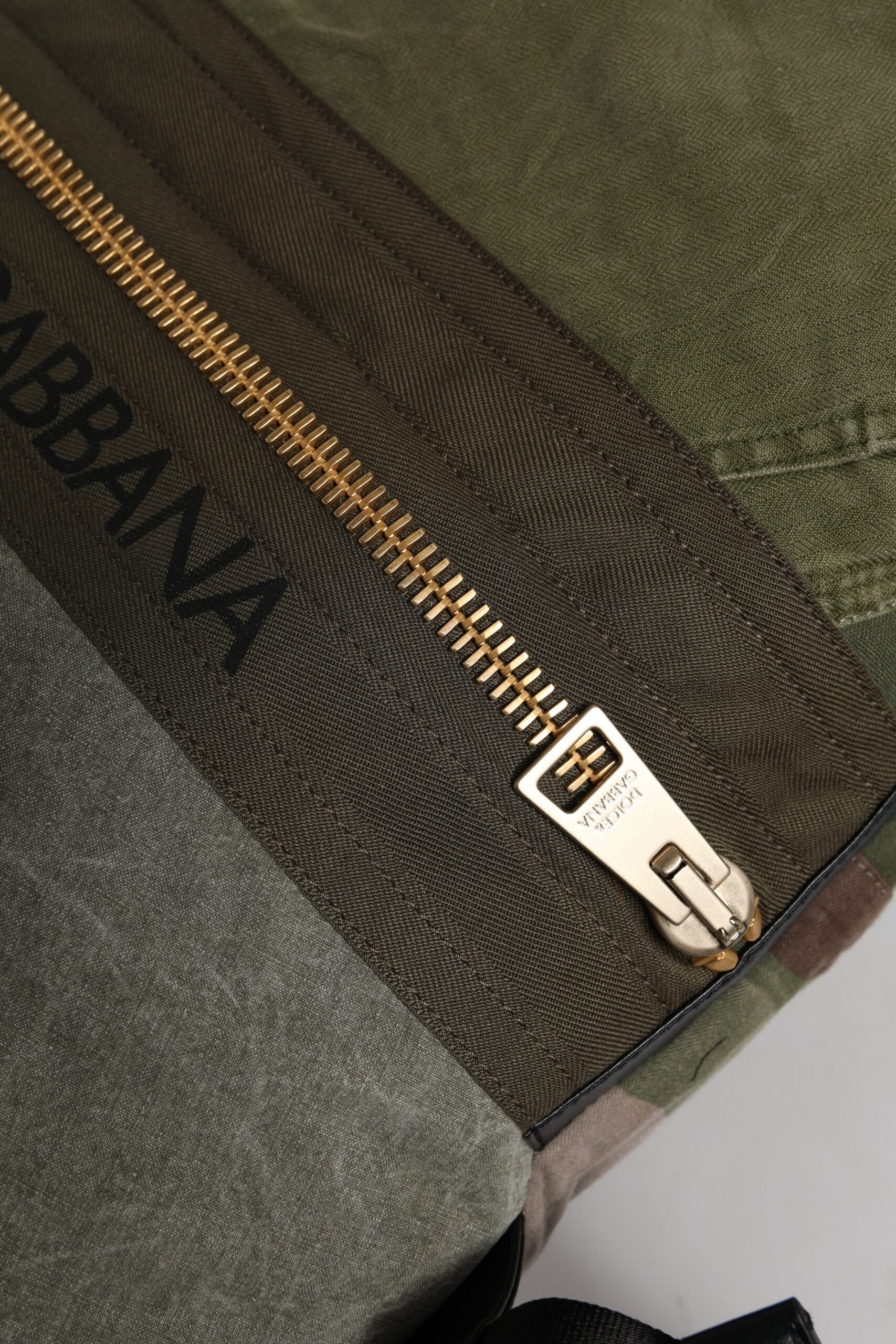 Dolce &amp; Gabbana Military Green Patchwork Rucksack Backpack Bag