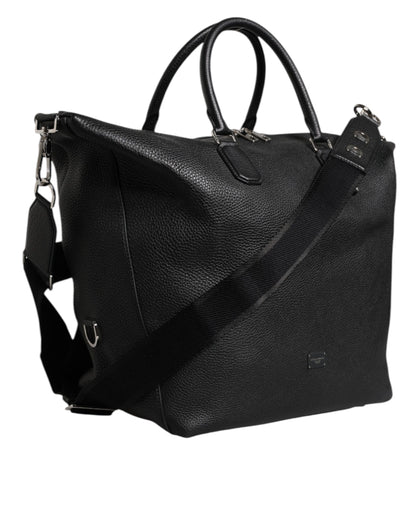 Dolce &amp;amp; Gabbana svart duffelväska i kalvskinn och läder