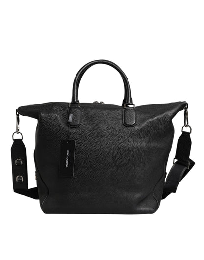 Dolce &amp;amp; Gabbana svart duffelväska i kalvskinn och läder