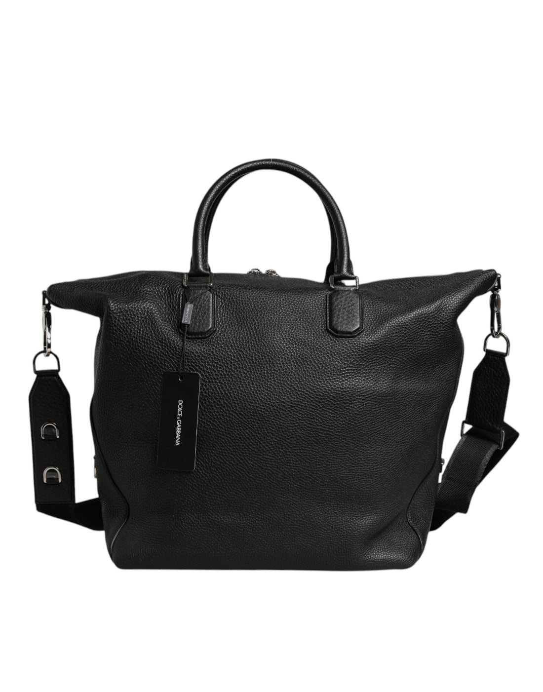 Dolce &amp; Gabbana Black Calfskin Leather Hand Shoulder Duffle Bag