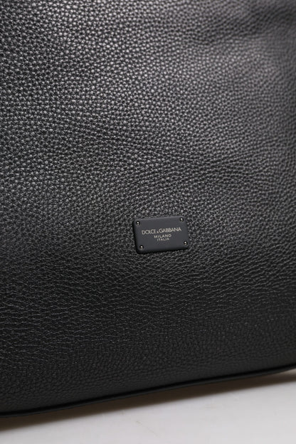 Dolce &amp;amp; Gabbana svart duffelväska i kalvskinn och läder