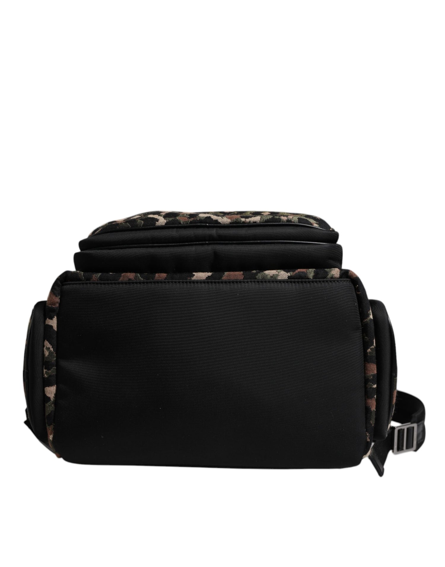 Dolce &amp; Gabbana Multicolor Leopard Print DG Logo Plaque Men Backpack Bag