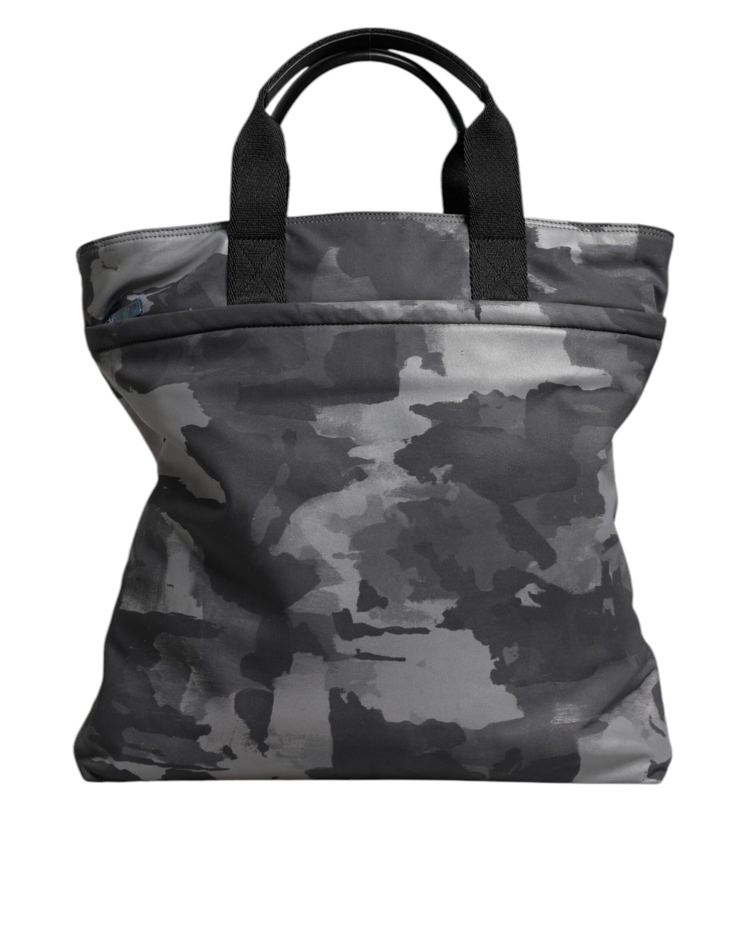Dolce &amp; Gabbana Gray Camo Cotton Multiple Compartments Tote Bag