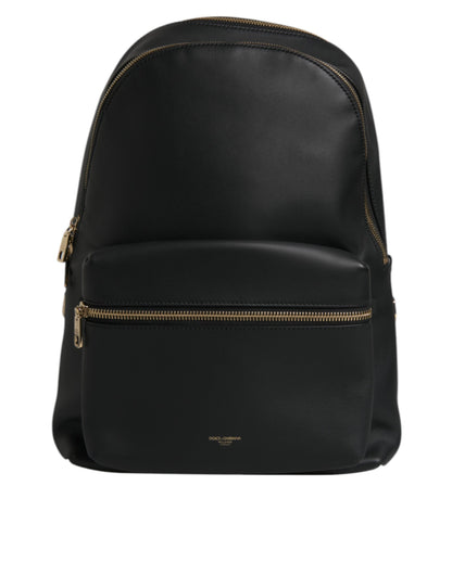 Dolce &amp; Gabbana Black DG Leather Logo Print Travel Back Pack Bag