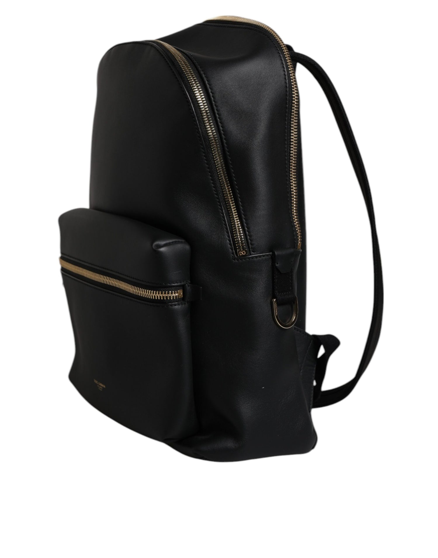 Dolce &amp; Gabbana Black DG Leather Logo Print Travel Back Pack Bag