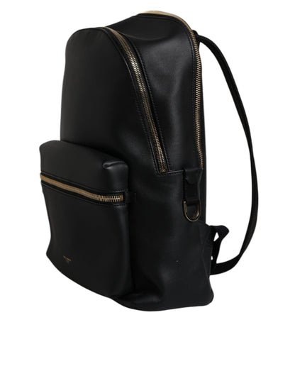 Dolce &amp; Gabbana Black DG Leather Logo Print Travel Back Pack Bag