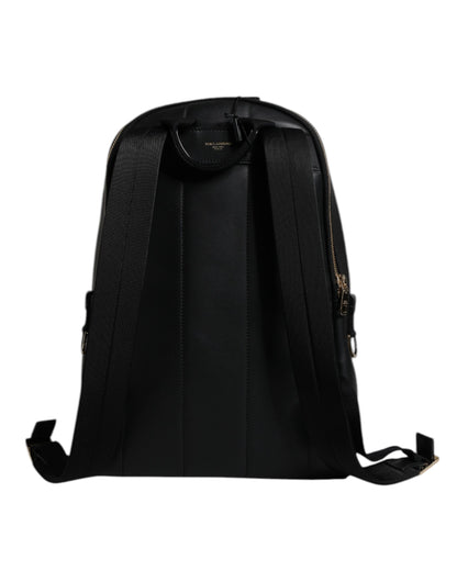Dolce &amp; Gabbana Black DG Leather Logo Print Travel Back Pack Bag
