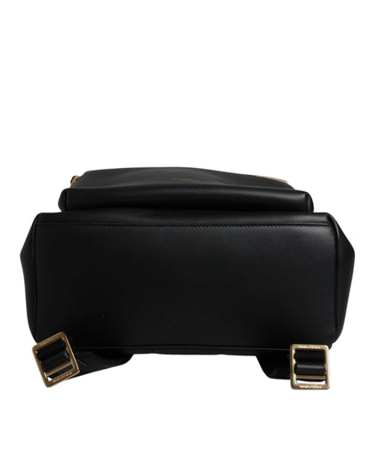 Dolce &amp; Gabbana Black DG Leather Logo Print Travel Back Pack Bag