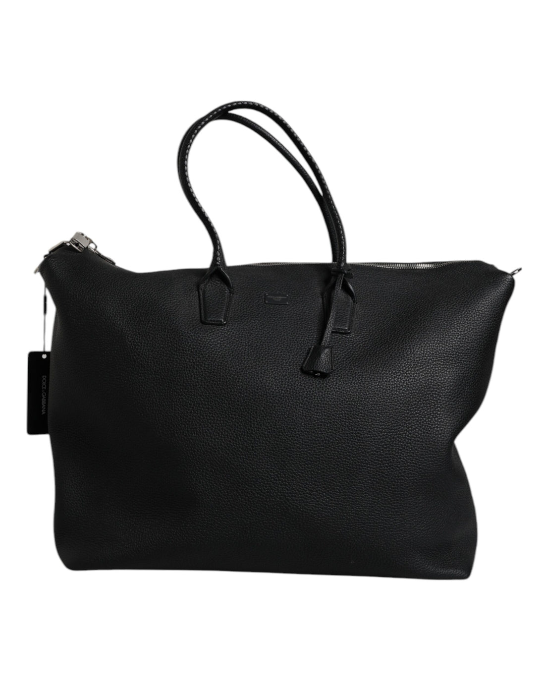Dolce &amp; Gabbana Black Calfskin Leather Hand Shoulder Duffle Bag