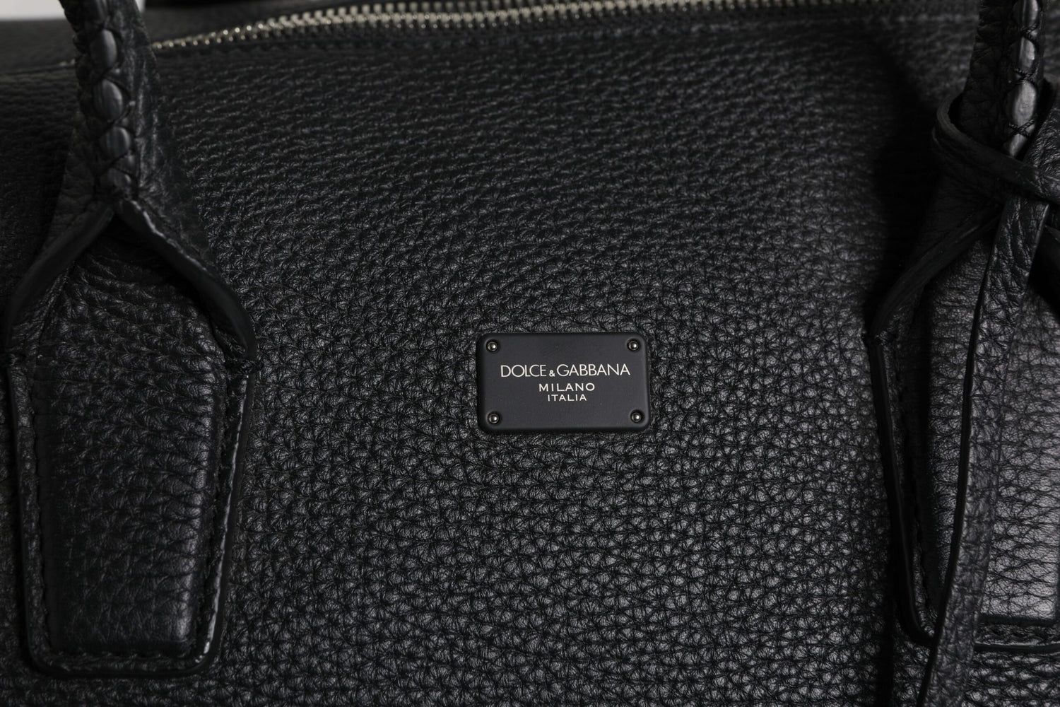 Dolce &amp; Gabbana Black Calfskin Leather Hand Shoulder Duffle Bag