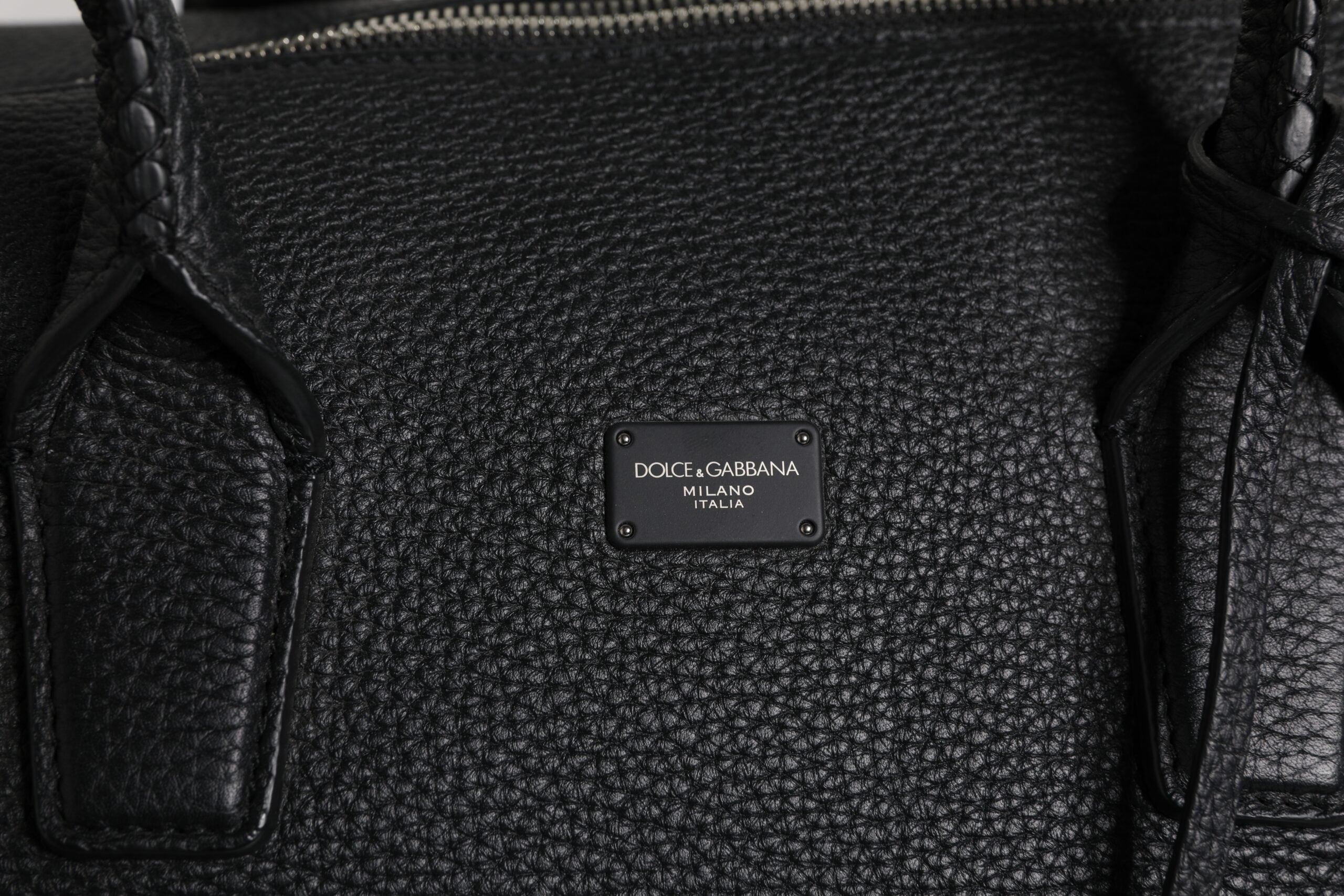 Dolce &amp; Gabbana Black Calfskin Leather Hand Shoulder Duffle Bag