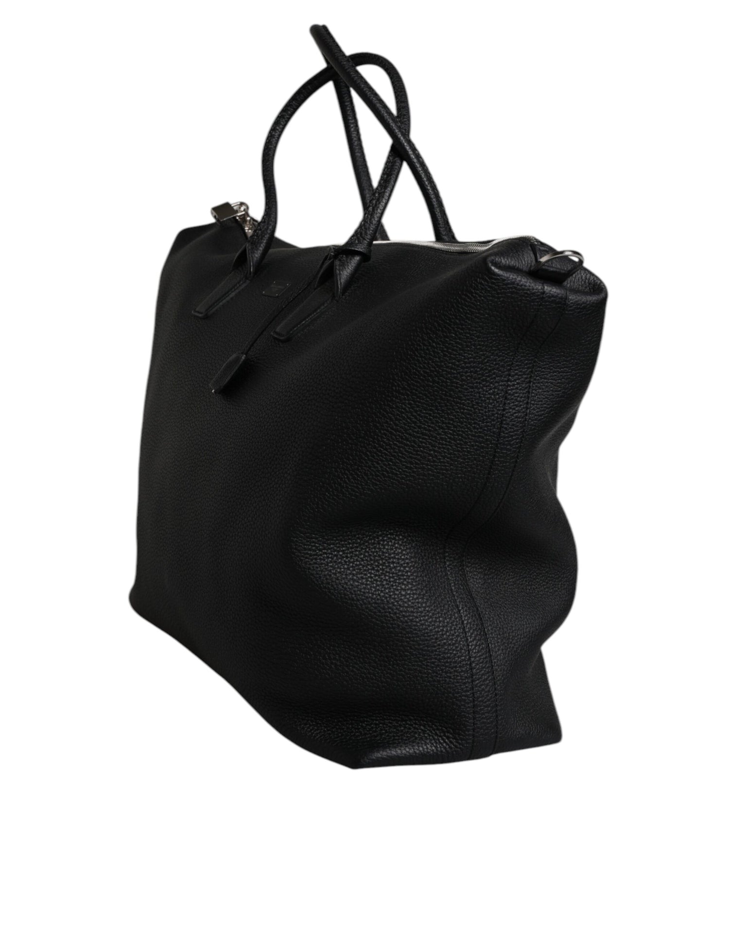 Dolce &amp; Gabbana Black Calfskin Leather Hand Shoulder Duffle Bag