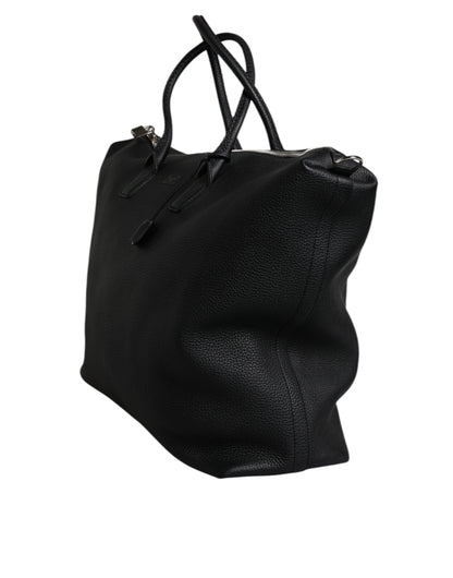Dolce &amp; Gabbana Black Calfskin Leather Hand Shoulder Duffle Bag