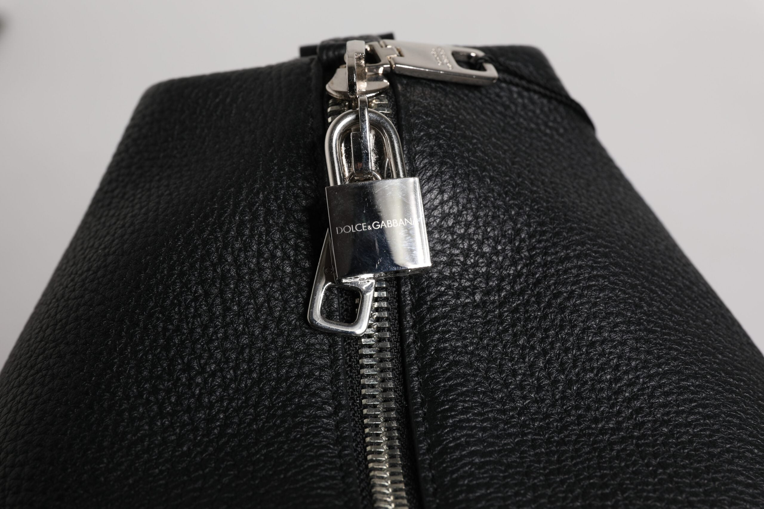 Dolce &amp; Gabbana Black Calfskin Leather Hand Shoulder Duffle Bag