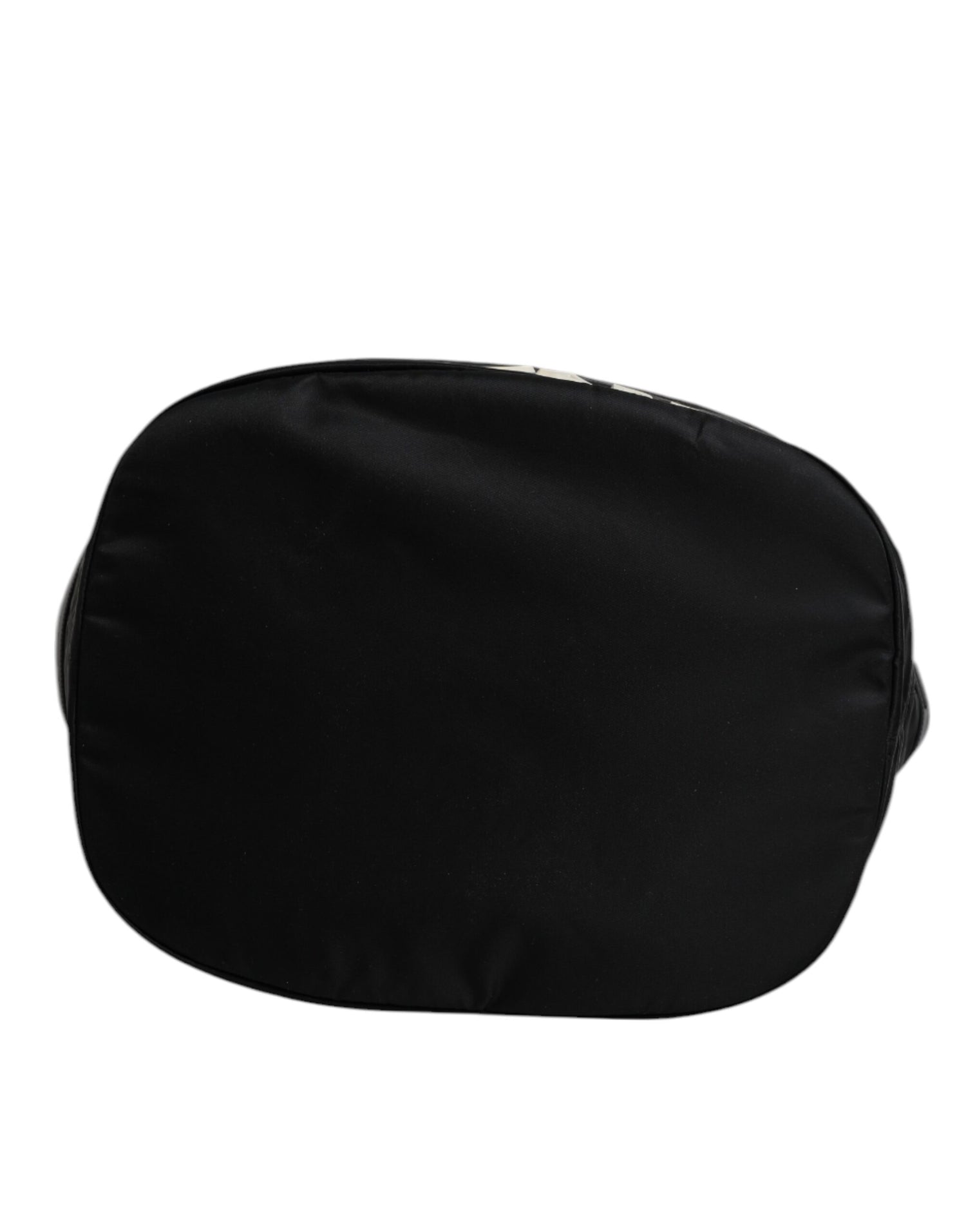 Dolce &amp; Gabbana Black Nylon White Iconic Logo Shoulder Bucket Bag