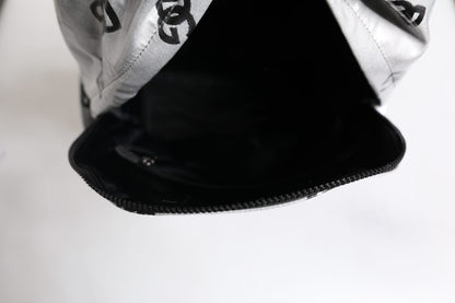 Dolce &amp; Gabbana Polyester Gray Black DG Logo Plaque Backpack Bag